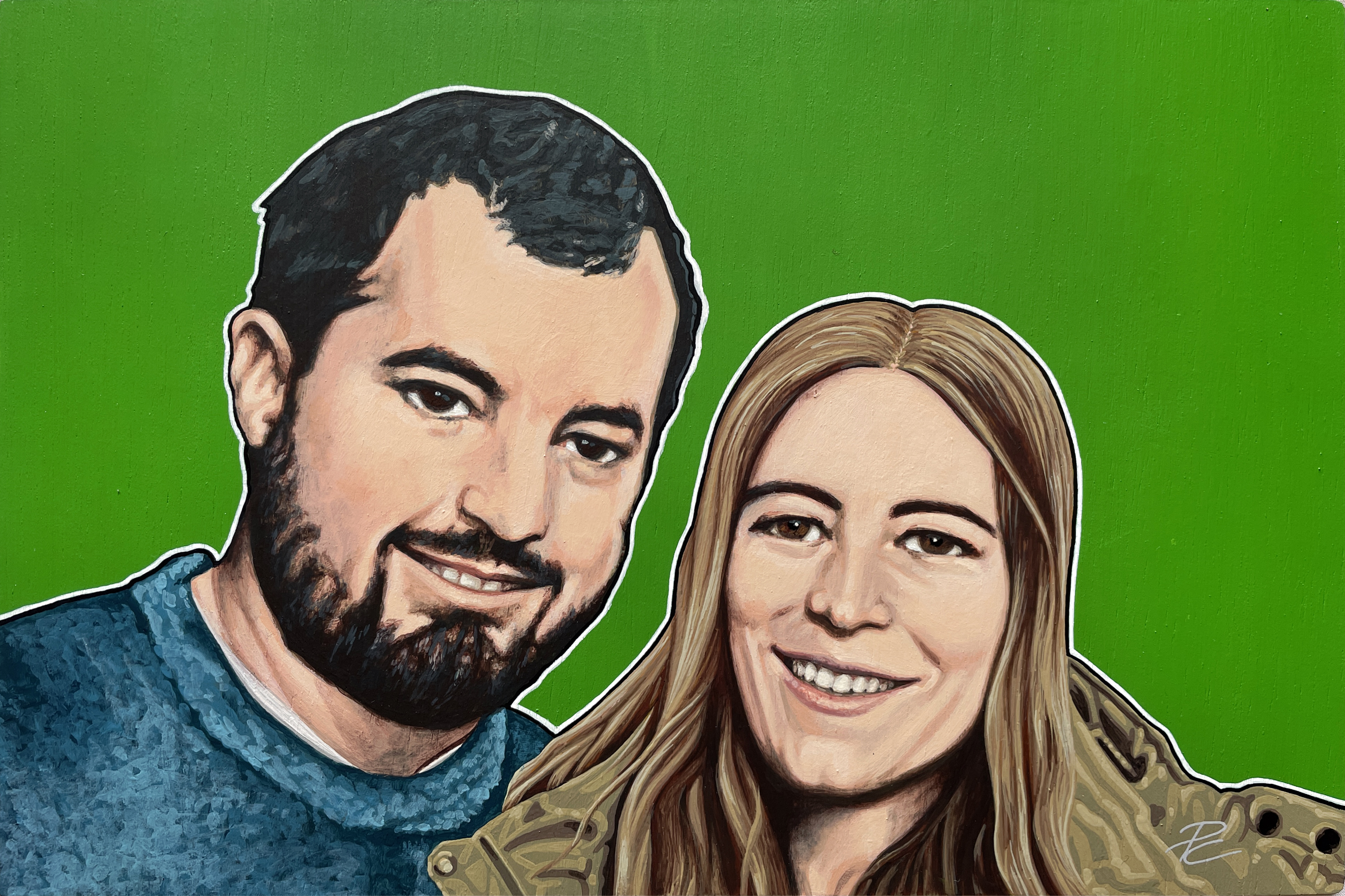 Bego y Fer retrato de pareja