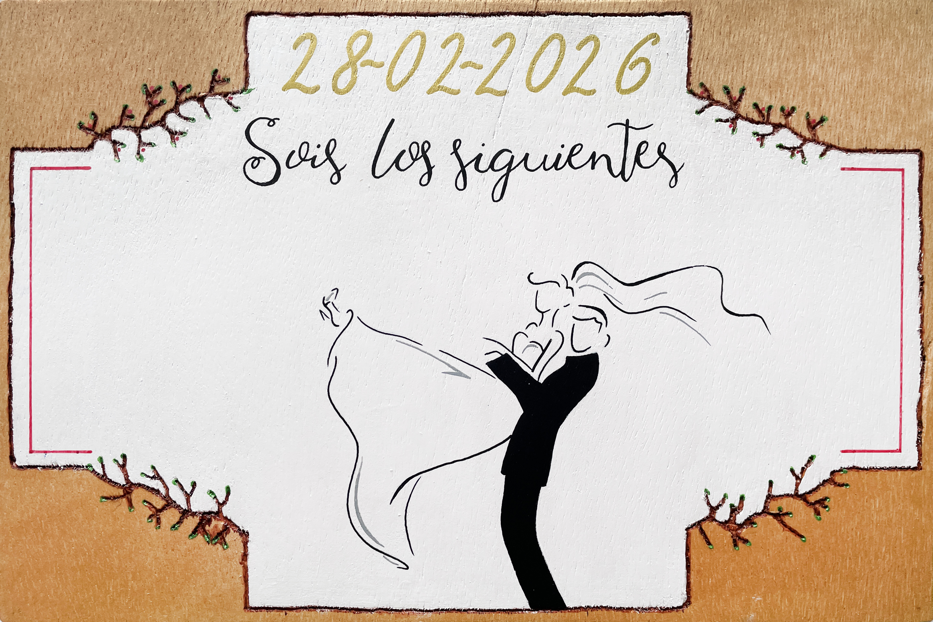 Sois los siguientes cuadro sobre madera para los siguientes en casarse